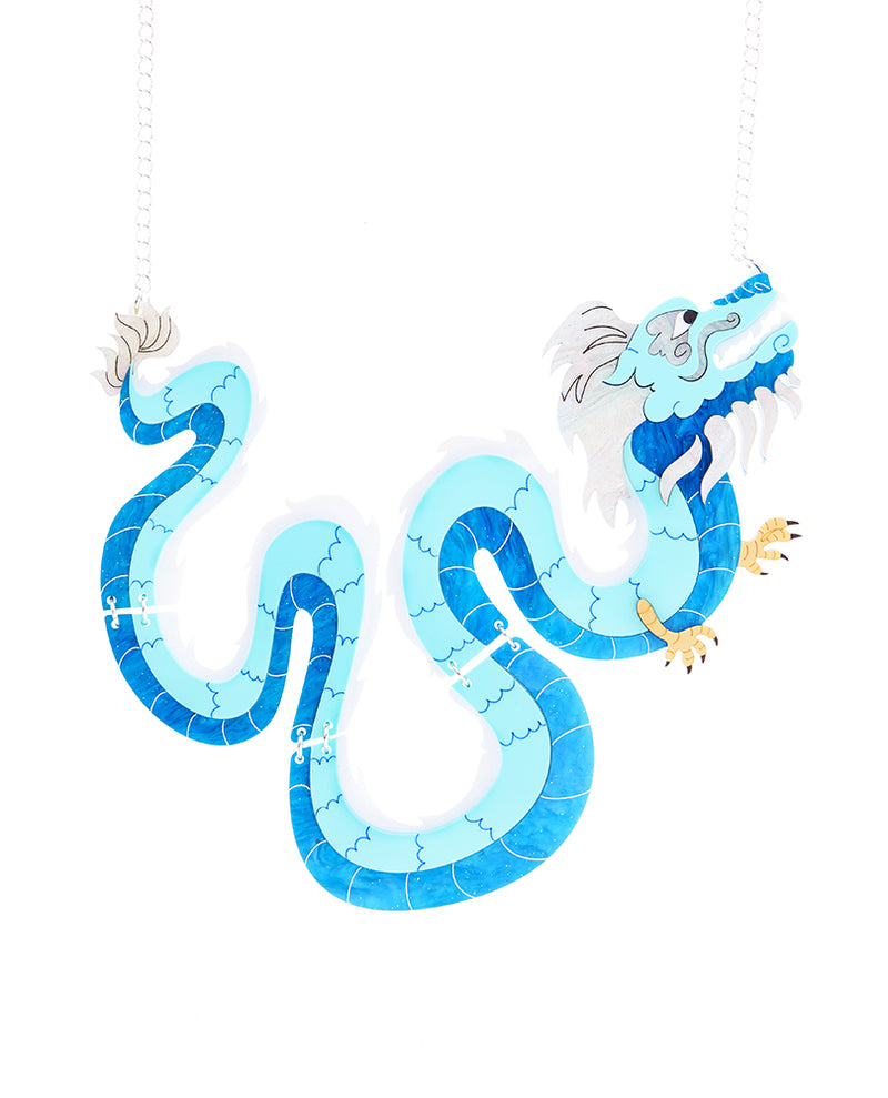Azure Dragon Guardian Spirit Statement Necklace