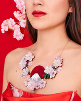 Beautiful Blossom Mount Fuji Statement Necklace