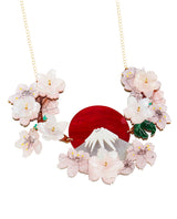 Beautiful Blossom Mount Fuji Statement Necklace