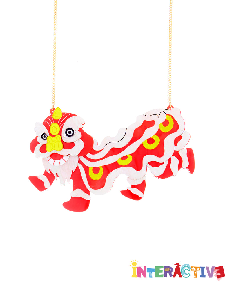 Behind The Lion Dance Reversible Necklace - interactive -