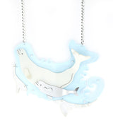 Belugas-family-statement-necklace-la-vidriola-plastic-jewellery-wild-under-the-sea-detail