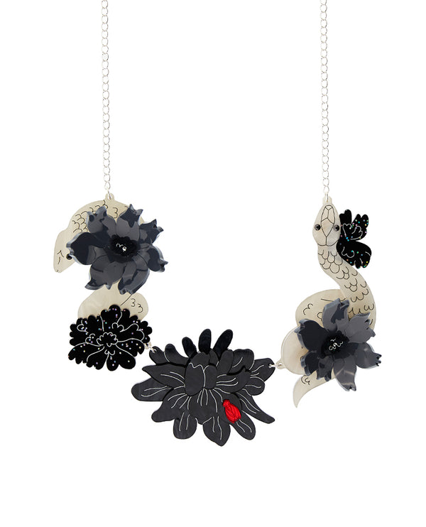 Black Dahlia Snake Necklace