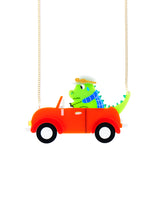 Broom broom in my T-Rex Car necklace