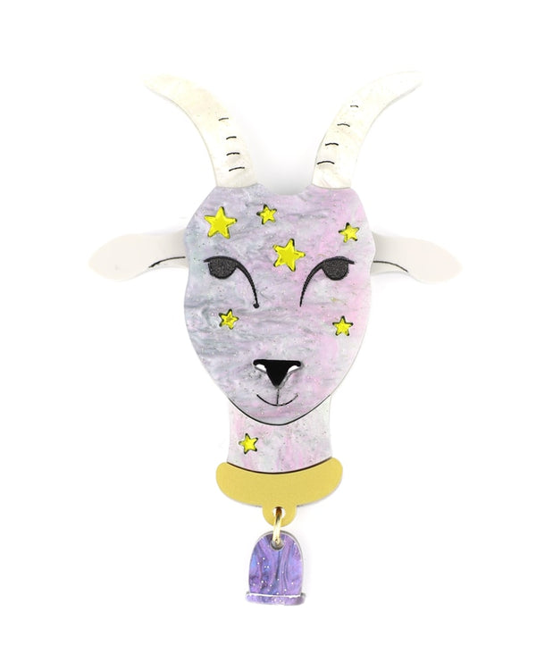 Capricorn-zodiac-sign-brooch-la-vidriola-plastic-jewellery-cosmica-detail
