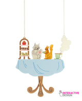 Cat and Squirrel and their Tea Set Table Necklace Insert Pack
