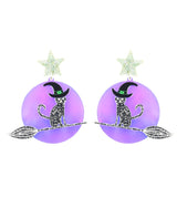 Cat-on-the-broom-earrings-plastic-jewerelly-la-vidriola-detail