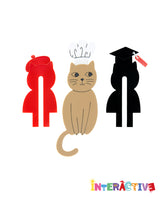 Cats In Hats Brooch -interactive-