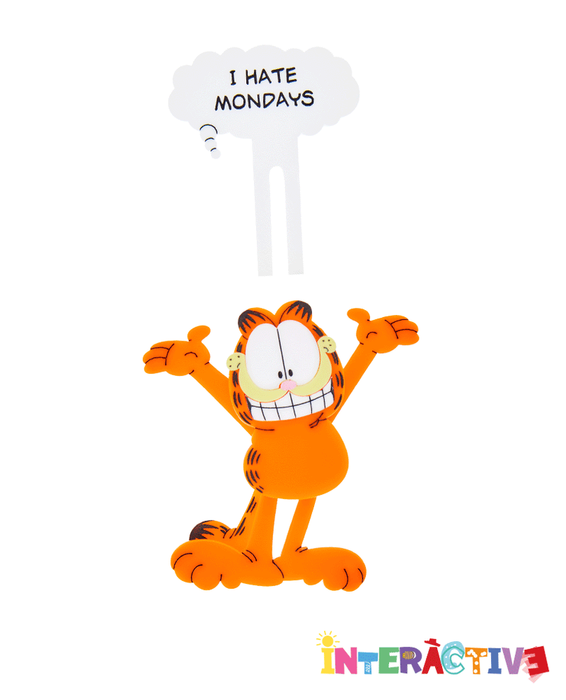 Changing Garfield Thought Bubble Brooch -Interactive-