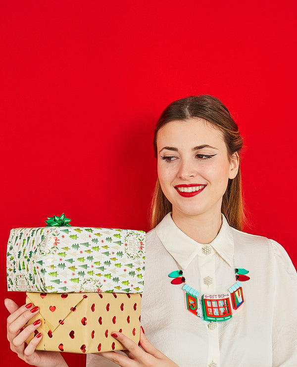 Christmas Window Shopping statement Necklace