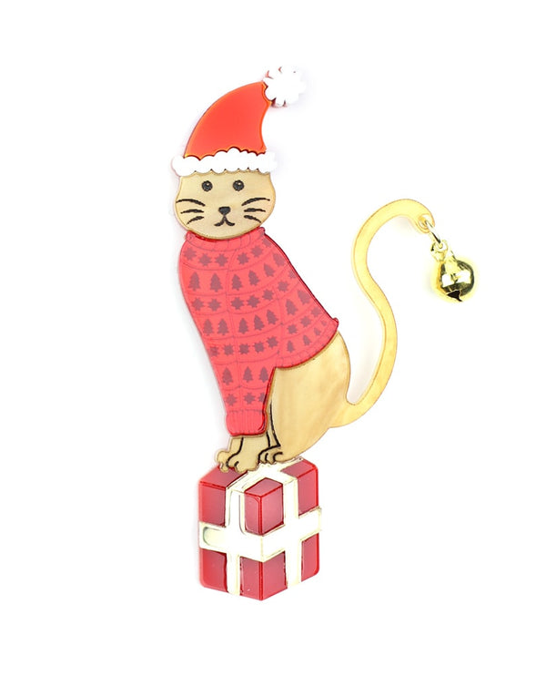 Christmas-cat-brooch-la-vidriola-plastic-jewellery-christmas-2018-product