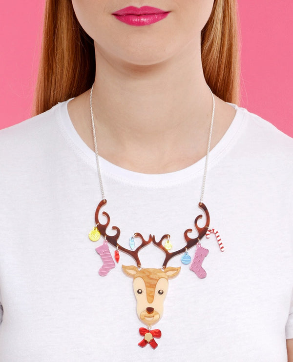 Christmas-reindeer-necklace-la-vidriola-plastic-jewellery-christmas-2018-detail