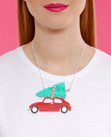 Christmas-tree-on-the-classic-car-necklace-la-vidriola-plastic-jewellery-christmas-2018-detail