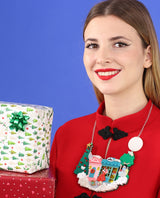 Classic-Christmas-scene-statement-necklace-Christmas-2020-la-vidriola-product-close