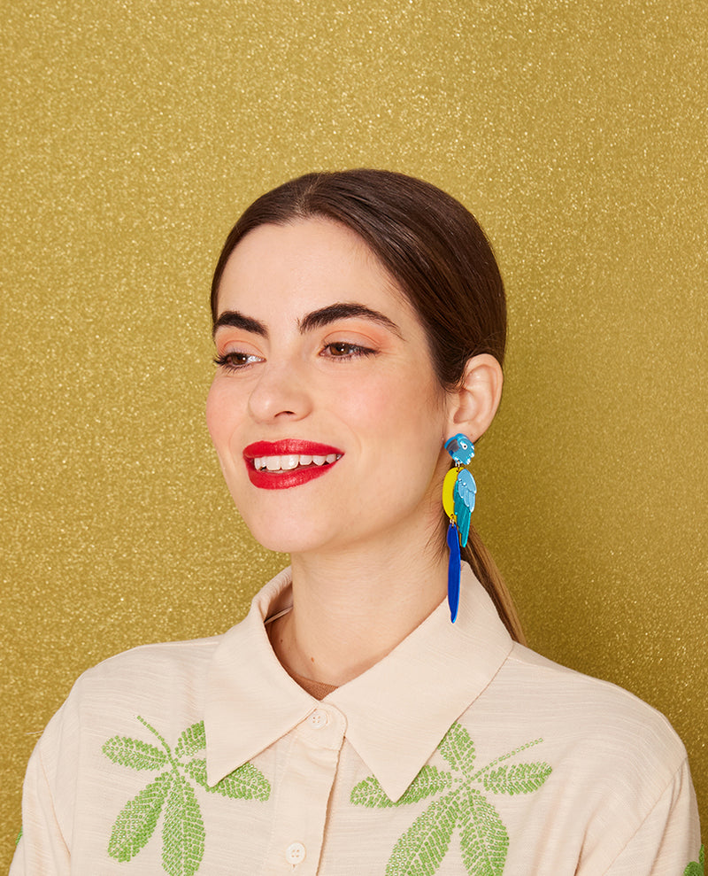 Colourful Macaw Parrot Earrings
