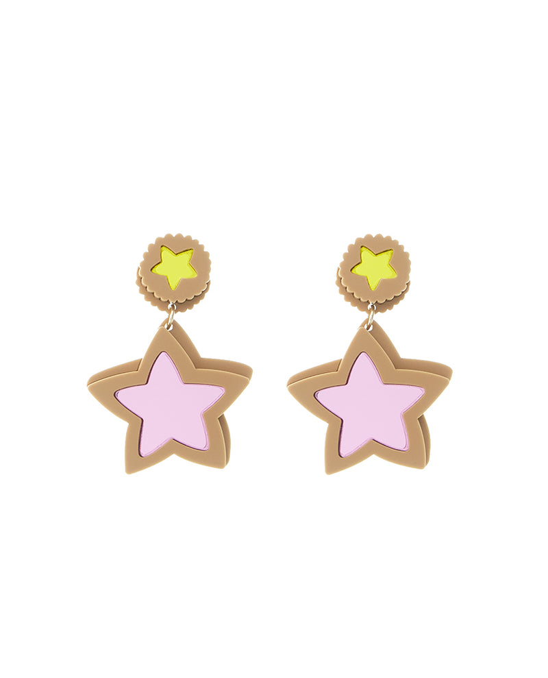 Colourful Stained Glass Cookies Earrings