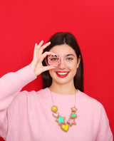 Colourful Stained Glass Cookies Necklace