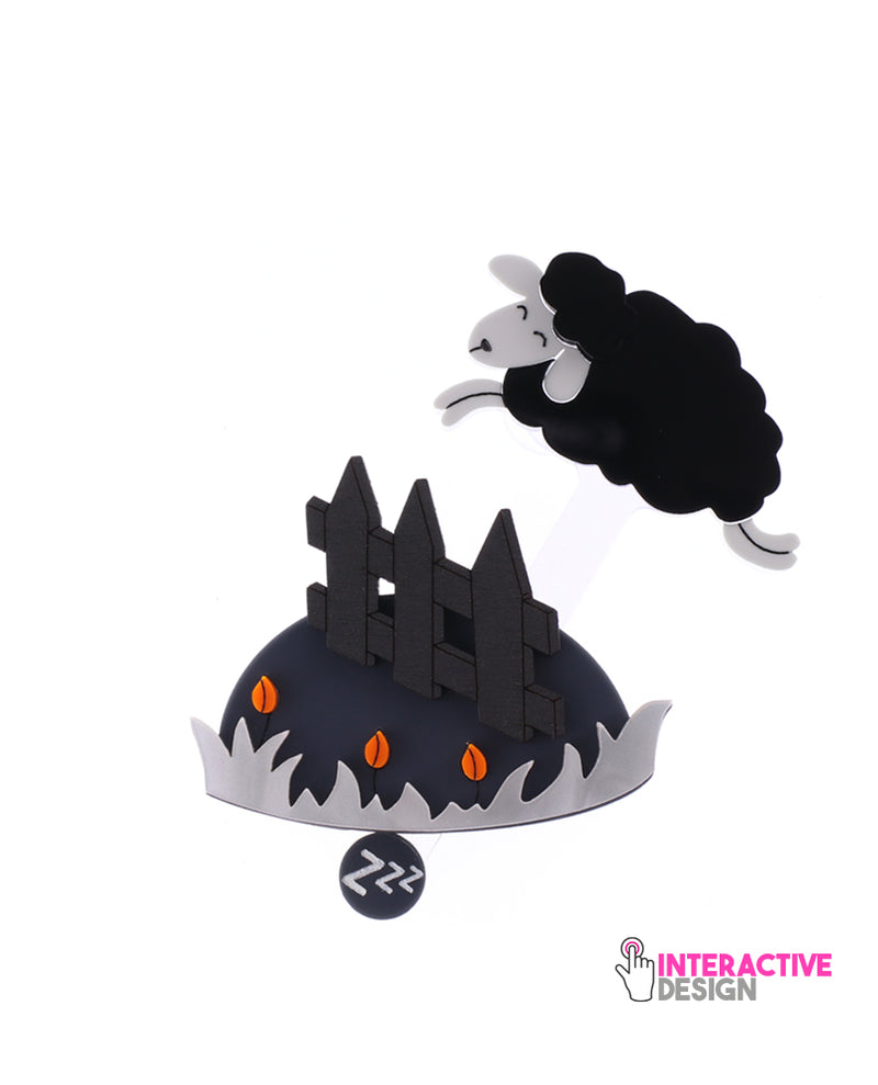 Counting Sheep Upside Down Edition Brooch -interactive-