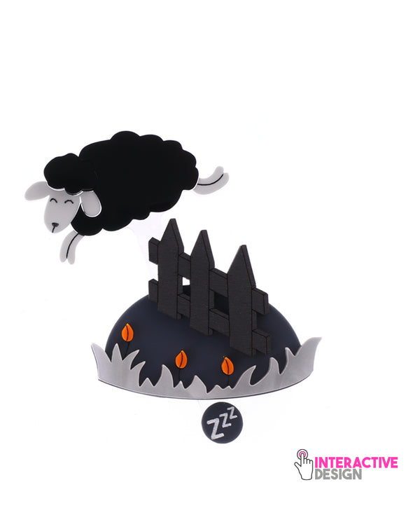 Counting Sheep Upside Down Edition Brooch -interactive-