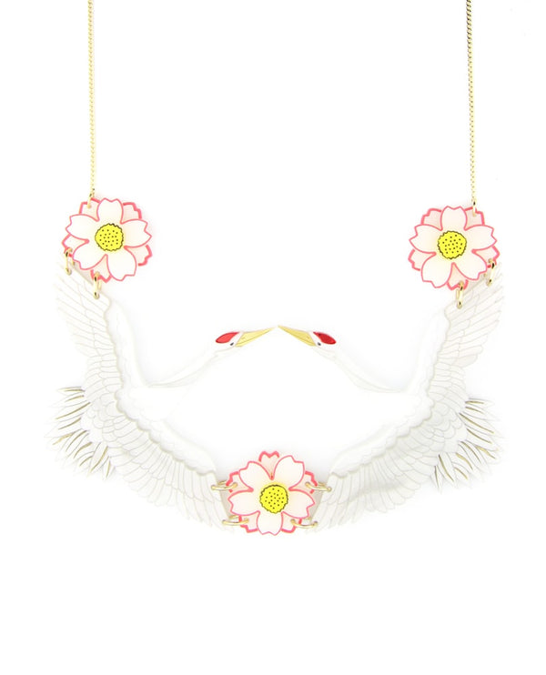 Crane-necklace-la-vidriola-plastic-jewellery-take-away-detail