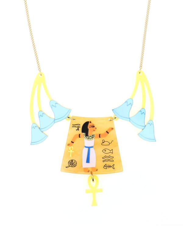 Deciphering-hieroglyphics-Necklace-Bon-Voyage-collection-la-vidriola-detail