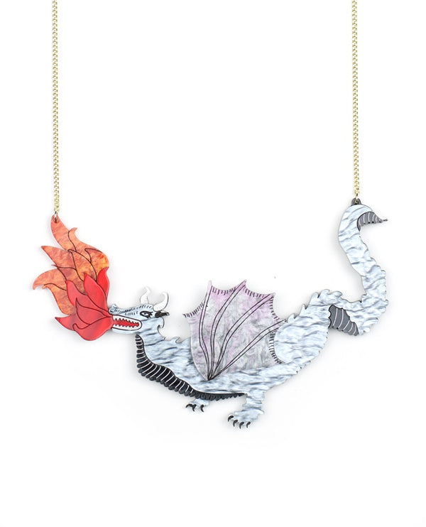 Dragon-spitting-fire-necklace-la-vidriola-plastic-jewellery-cosmica-detail