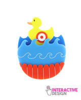 Dunk-a-duck-brooch-interactive-ticket-to-playland-la-vidriola-detail