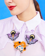Dusty Halloween Night Moths Necklace