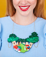 Enchanted Forest paths Statement Necklace