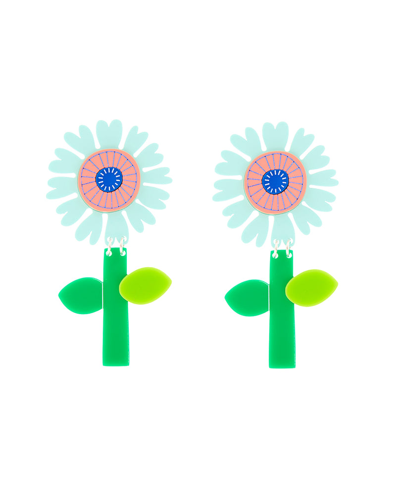 Fancy Folk Flower Paper Cut Out Earrings