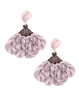Feather-fan-earrings-la-vidriola-plastic-jewellery-The-Roaring-20s-detail