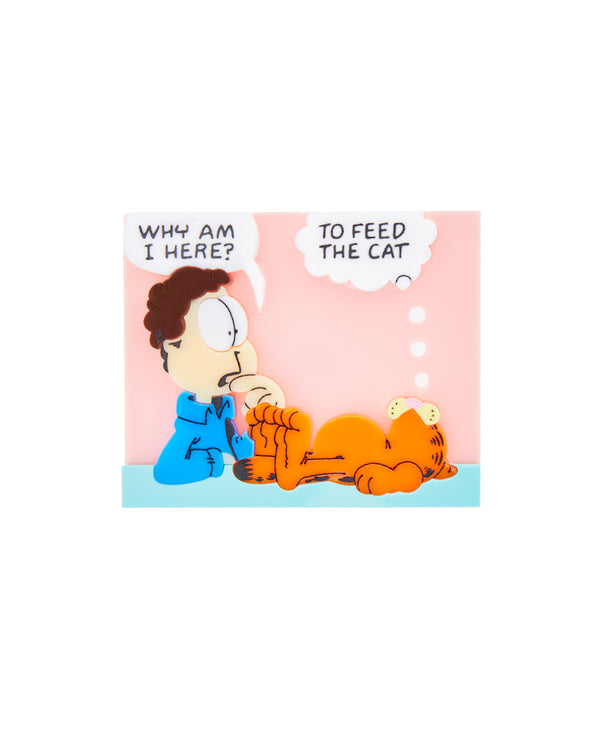 Feed the Cat! Garfield Comic Brooch