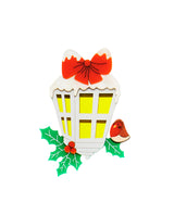 Festive Christmas Lamppost Brooch