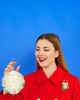 Festive Christmas Lamppost Brooch