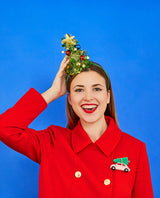 Festive Christmas Tree Car Brooch