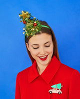 Festive Christmas Tree Car Brooch