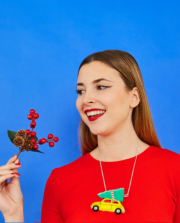 Festive Christmas Tree Car Necklace
