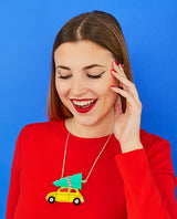 Festive Christmas Tree Car Necklace