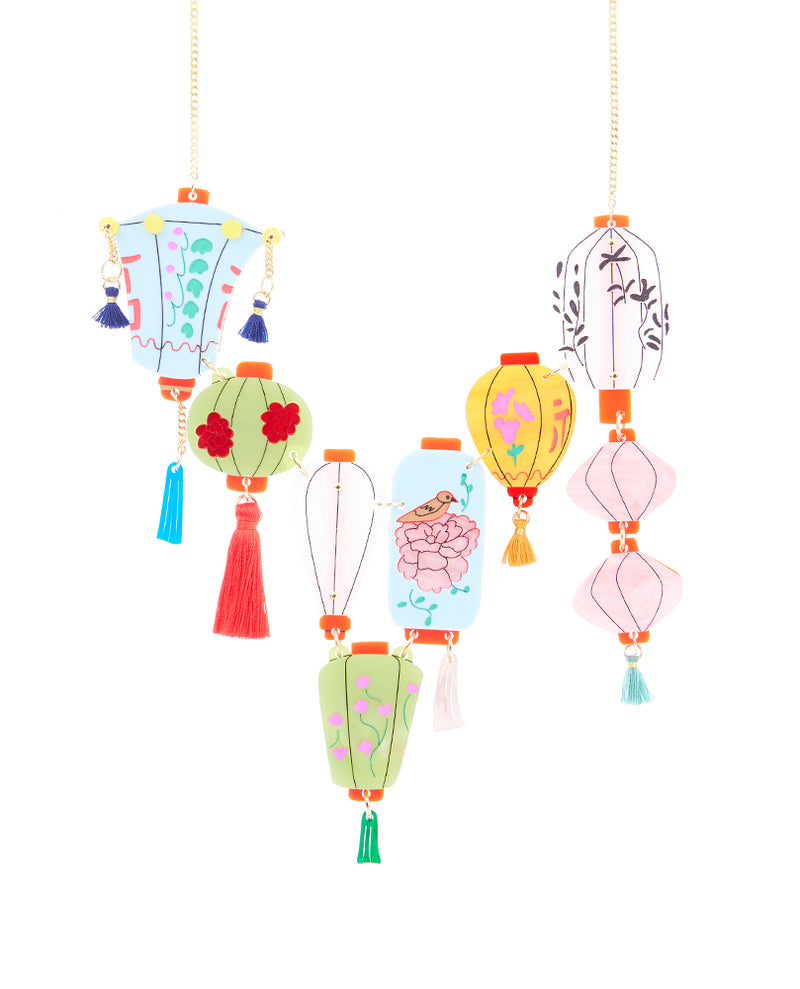 Festive Lanterns statement Necklace