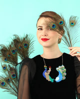 Flight-of-the-peacock-statement-necklace-la-vidriola-plastic-jewellery-The-Roaring-20s-product