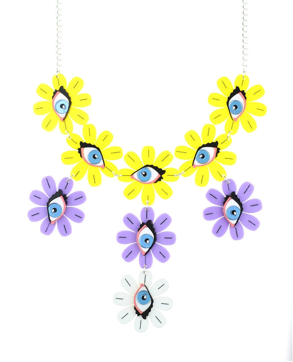 Flowers are watching statement necklace