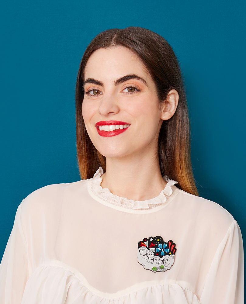 Fourth Of July Mount Rushmore Fireworks Brooch