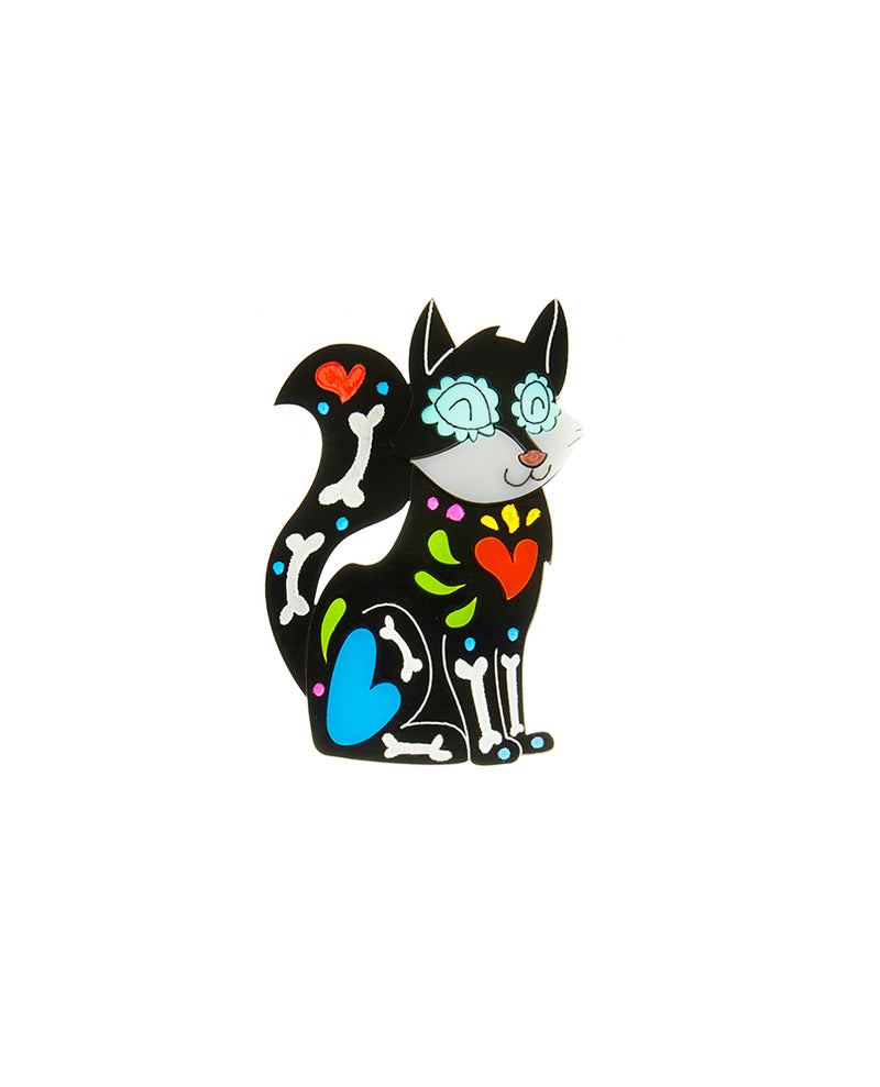 Fox Día de los Muertos Brooch