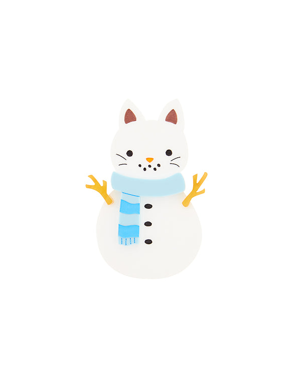 Frosty the snowcat Brooch
