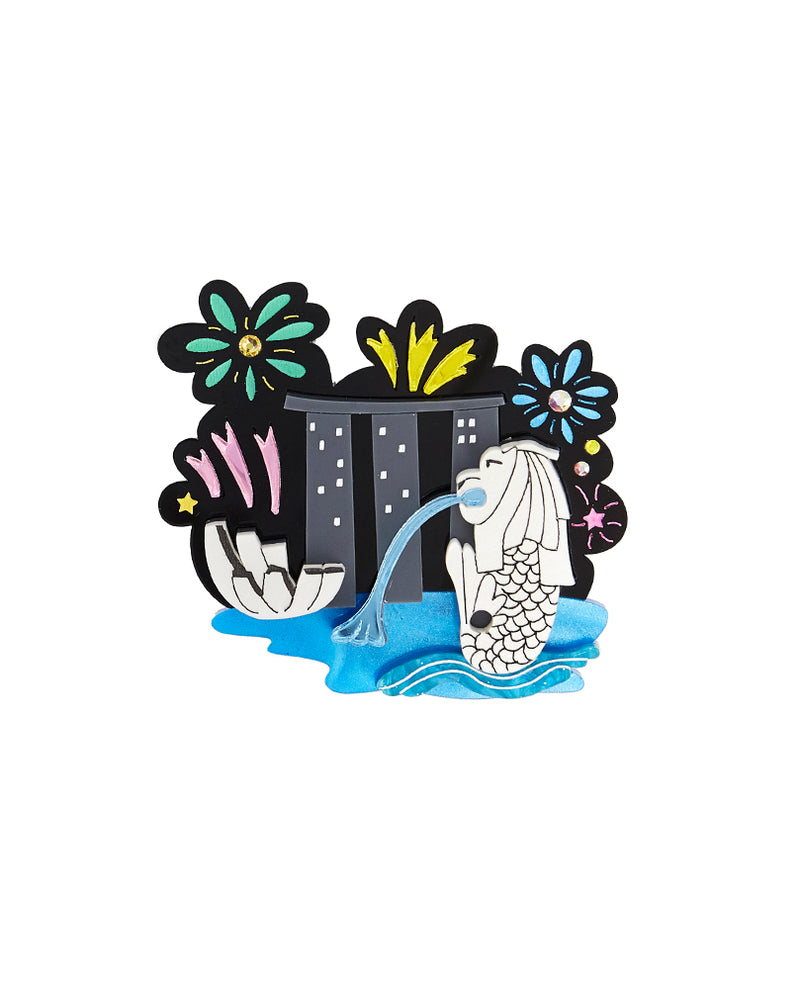 Gala Night at Merlion Park Brooch