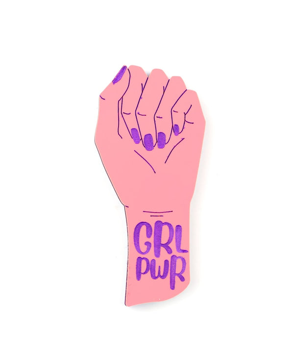 Girl-power-brooch-la-vidriola-plastic-jewellery-woman power-product