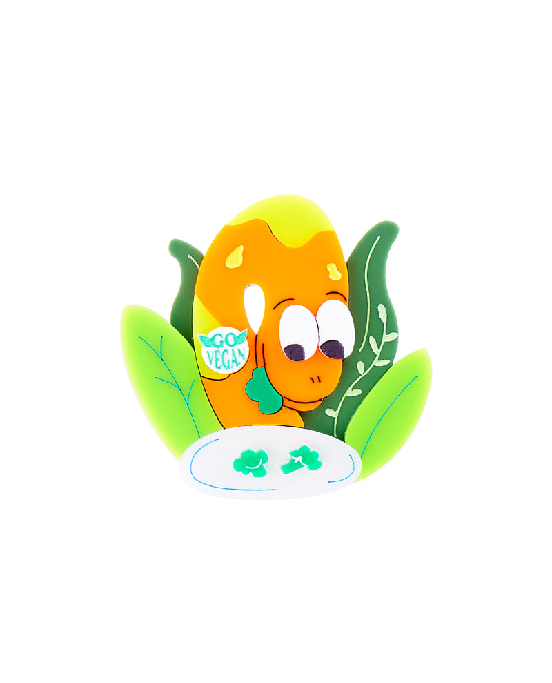 Go Vegan! Broccoli-saurus Brooch