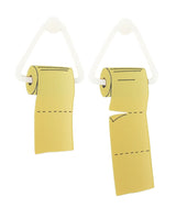 Golden-toilet-paper-earrings-everything-will-be-all-right-la-vidriola-detail