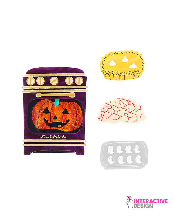 Halloween magical Oven Brooch -interactive-