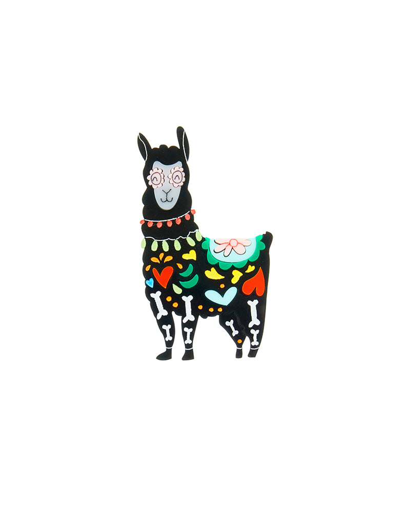 Happy Llama Día de los Muertos Brooch