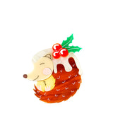 Hedgehog Figgy Pudding Brooch